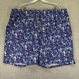 Peter Millar Swim Trunks Shorts Mens 2XL Blue Seaside Transfusion Boom Boom